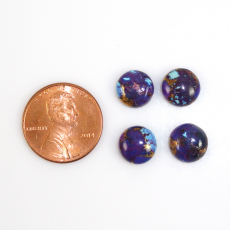 Purple Copper Turquoise Cab Round 9mm Approximately 9 Carat