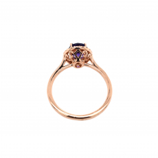 Purple Sapphire Oval 1.37 Carat Ring with Accent Diamonds in 14K Rose Gold