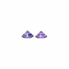 Purple Sapphire Round 3.25mm Matching Pair Approximately 0.32 Carat