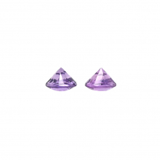 Purple Sapphire Round 3.5mm Matching Pair Approximately 0.36 Carat (Lighter/Warm Tone)