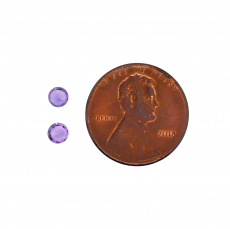 Purple Sapphire Round 3.75mm Matching Pair Approximately 0.46 Carat
