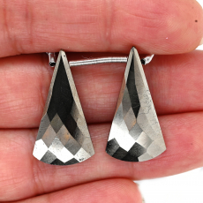 Pyrite Drops Conical Shape 26x14mm Drilled Bead Matching Pair