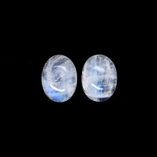Rainbow Moonstone Cab Oval 16X12mm Matching Pair Approximately 17 Carat