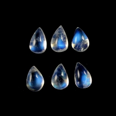 Rainbow Moonstone Cabs Pear Shape 6x4mm Approximately 2.57 Carat