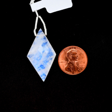 Rainbow Moonstone Drop Diamond Shape 34x18mm Drilled Bead Single Pendant Piece