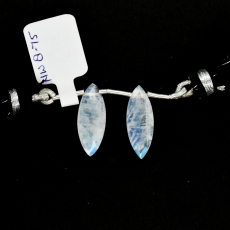 Rainbow Moonstone Drops Marquise Shape 20x8mm Drilled Bead Matching Pair