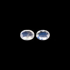Rainbow Moonstone Faceted Oval 8X6mm Matching Pair Approximately 1.85 Carat
