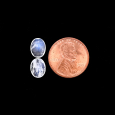Rainbow Moonstone Faceted Oval 9X7mm Matching Pair Approximately 2 Carat