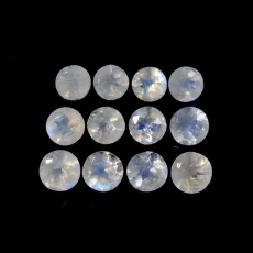 Rainbow Moonstone Faceted Round 6mm Approximately 9 Carat