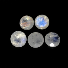 Rainbow Moonstone Faceted Round 9mm Approximately 10 Carat