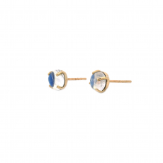 Rainbow Moonstone Round 2.70 Carat Stud Earring in 14K Yellow Gold (ER3487)