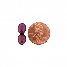 Raspberry Garnet Oval 9x7mm Matching Pair Approximately 5 Carat