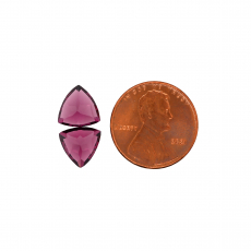 Raspberry Garnet Trillion 9mm Matching Pair Approximately 5.50 Carat