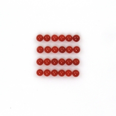 Red Coral Cab Round 2.5mm Approximately 2 Carat.