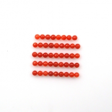 Red Coral Cab Round 2mm Approximately 2 Carat