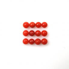 Red Coral Cab Round 3mm Approximately 2.0 Carat