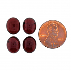 Red Garnet Cab Oval 11x9mm Matching Pair Approximately 22 Carat