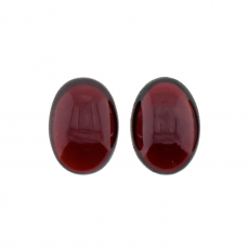 Red Garnet Cab Oval 14x10mm Matching Pair Approximately 18 Carat