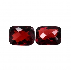Red Garnet Emerald Cushion 8x6mm Matching Pair Approximately 3 Carat