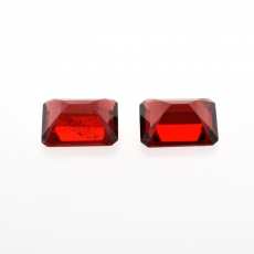 Red Garnet Emerald Cut 10x8mm Approximately 7.77 Carat Matching Pair