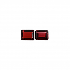 Red Garnet Emerald Cut 9x7mm Approximately 4.57 Carat Matching Pair