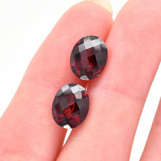 Red Garnet Oval 10x8MM Approximately 5 Carat Matched Pair