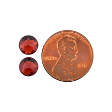 Red Garnet Round 7mm Matching Pair Approximately 3 Carat