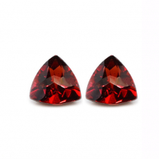 Red Garnet Trillion Shape 9mm Matching Pair Approximately 5.29 Carat