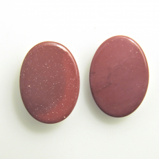 Red Mookaite Jasper Cab Oval 18X13mm Matching Pair Approximately 20 Carat