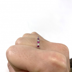 Red Spinel 0.29 Carat Ring Band in 14K White Gold with Accent Diamonds (RG4897)
