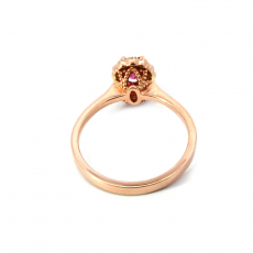 Red Spinel Oval 0.49 Carat Ring with Accent Diamonds in 14K Rose Gold