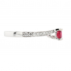 Red Spinel Oval 1.07 Carat Ring in 14K White Gold With Diamond Accents