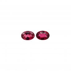 Red Spinel Oval 6.5x4.5mm Matched Pair Approximately 1.26 Carat