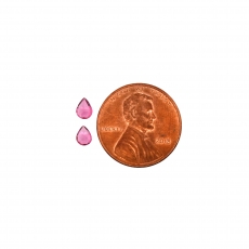 Red Spinel Pear Shape 4.5x3.5mm Matching Pair Approximately 0.40 Carat