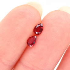 Red Spinel Pear Shape 4.5x3mm Matched Pair Approximately 0.41 Carat
