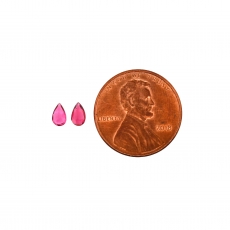 Red Spinel Pear Shape 5x3mm Matching Pair Approximately 0.38 Carat