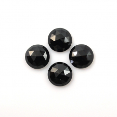 Rose Cut Black Spinel Round 6 mm Approximately 3.8 Carat