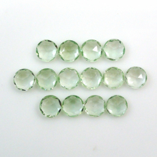 Rose Cut Green Amethyst (Prasiolite) Round 6mm Approximately 9 Carat