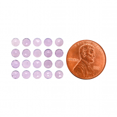 Rose Cut Lavender Color  Chalcedony Round 4mm Approximately 4.85 Carat