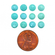 Rose Cut Turquoise Round 6mm Approximately 7 Carat