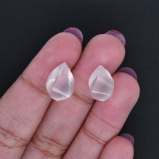 Rose Quartz Twisted Briolette Shape14X10 t0 12x8mm Approximately 10 Carat drilled Beads Matching Pair