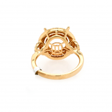 Round 10.2mm Ring Semi Mount in 14K Yellow Gold with Accent Diamonds