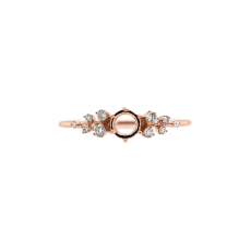 Round 4.25mm Ring Semi Mount in 14K Rose Gold with Accent Diamonds (RG3513)