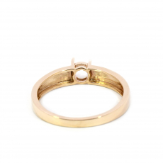 Round 4mm Ring Semi Mount In 14K Gold