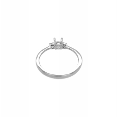 Round 4mm Ring Semi Mount in 14K White Gold with Accent Diamonds (RG0612)