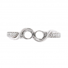 Round 4mm Ring Semi Mount in 14K White Gold With White Diamonds (RG3233)