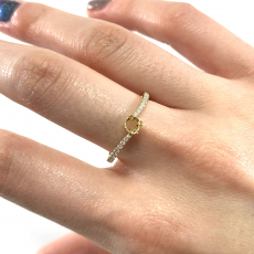 Round 4mm Ring Semi Mount in 14K Yellow Gold with Accent Diamonds (RG2758)
