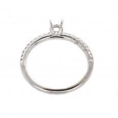 Round 4mm Ring Semi Mount in 18K White Gold With White Diamonds (RSR270)