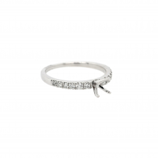 Round 5mm Ring Semi Mount in 14K White Gold with Accent Diamonds (RG3373)