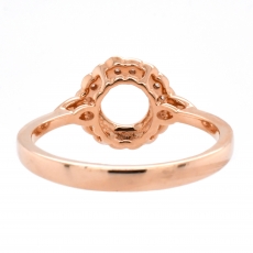Round 6.5mm Halo Ring Semi Mount In 14K Rose Gold With White Diamonds